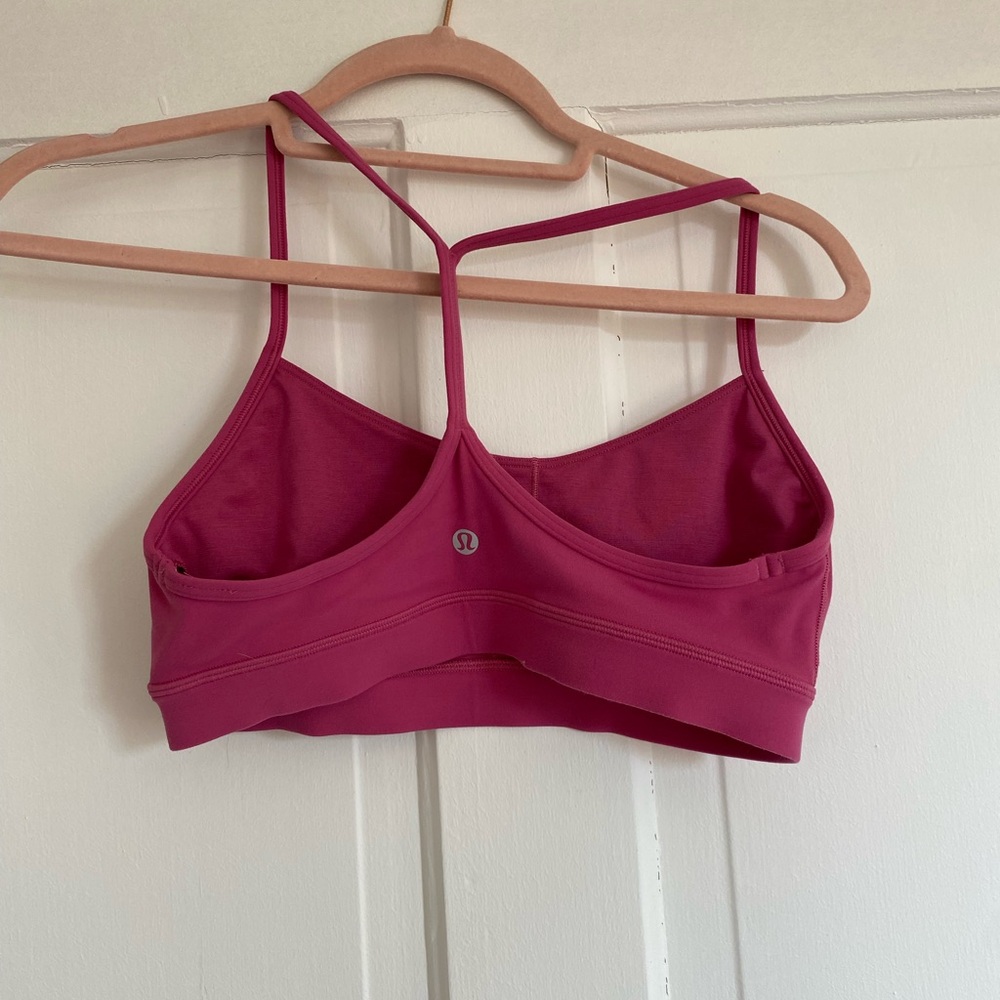 Lululemon Women's Flow Y Bra Nulu A-C Cup sz 8 Pink Lychee - Picture 6 of 7